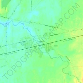 Topografische Karte Wende, Höhe, Relief