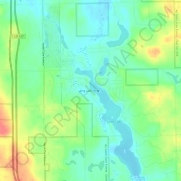 Topografische Karte Long Lake Heights, Höhe, Relief