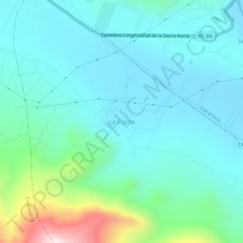 Topografische Karte La Colpa, Höhe, Relief