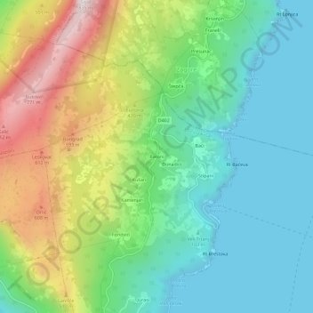 Topografische Karte Paroni, Höhe, Relief