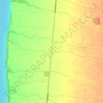 Topografische Karte Drysdale, Höhe, Relief