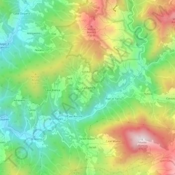 Topografische Karte La Costa, Höhe, Relief