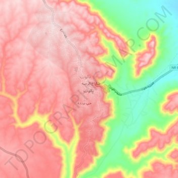 Topografische Karte نالوت, Höhe, Relief