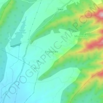 Topografische Karte Ketkawale, Höhe, Relief