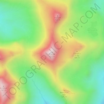 Topografische Karte Askival, Höhe, Relief