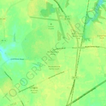 Topografische Karte Meadowbrook Farms, Höhe, Relief