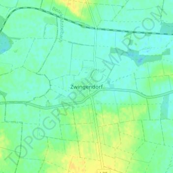 Topografische Karte Zwingendorf, Höhe, Relief