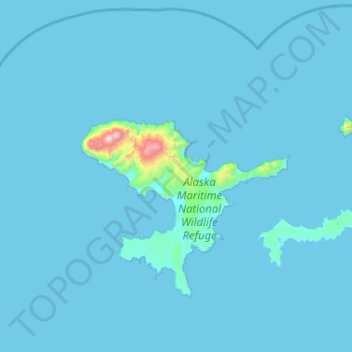 Topografische Karte Tanaga Island, Höhe, Relief