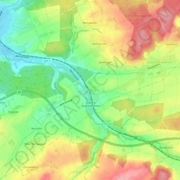 Topografische Karte Suberg, Höhe, Relief