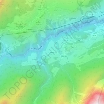 Topografische Karte Chaposch, Höhe, Relief