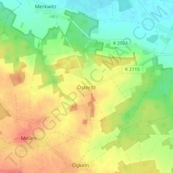 Topografische Karte Österitz, Höhe, Relief