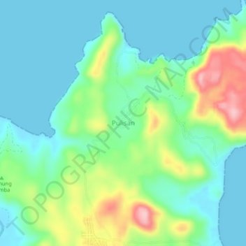 Topografische Karte Pulisan, Höhe, Relief
