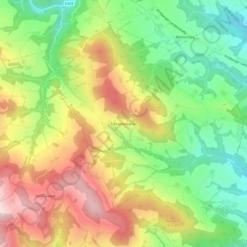 Topografische Karte Schnellerviertel, Höhe, Relief