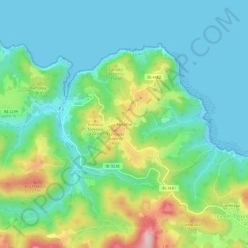Topografische Karte Bedaroa, Höhe, Relief