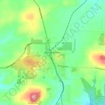 Topografische Karte Mount Barker, Höhe, Relief