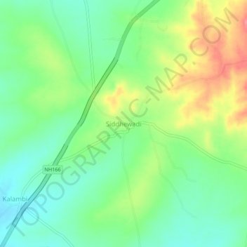 Topografische Karte Siddhewadi, Höhe, Relief