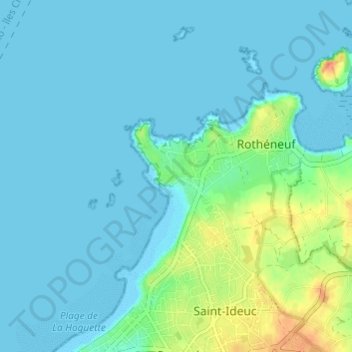 Topografische Karte Le Minihic, Höhe, Relief