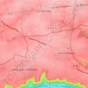 Topografische Karte La Porte Blanche, Höhe, Relief