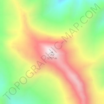 Topografische Karte Po, Höhe, Relief