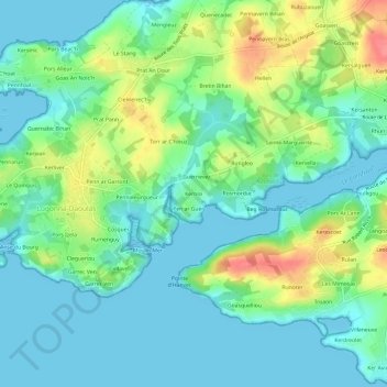 Topografische Karte Kernisi, Höhe, Relief