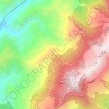 Topografische Karte Bansra Gali, Höhe, Relief