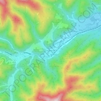 Topografische Karte Vorderbruck, Höhe, Relief