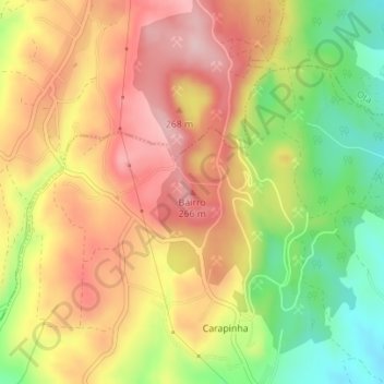 Topografische Karte Bairro, Höhe, Relief