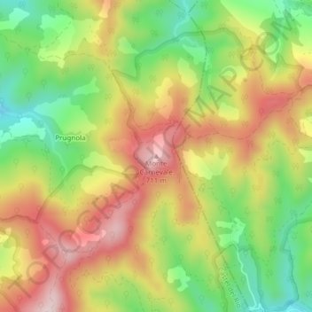 Topografische Karte Monte Carnevale, Höhe, Relief