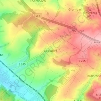 Topografische Karte Lobsdorf, Höhe, Relief