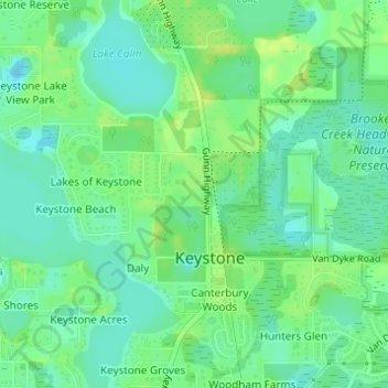 Topografische Karte Keystone Park, Höhe, Relief