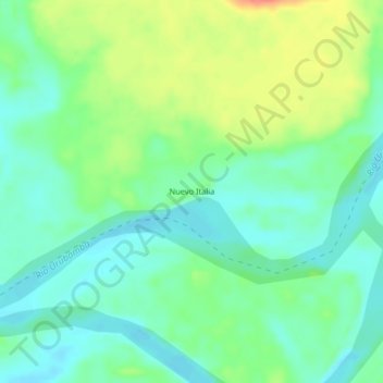 Topografische Karte Nuevo Italia, Höhe, Relief