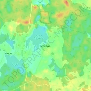 Topografische Karte Stryjewo, Höhe, Relief