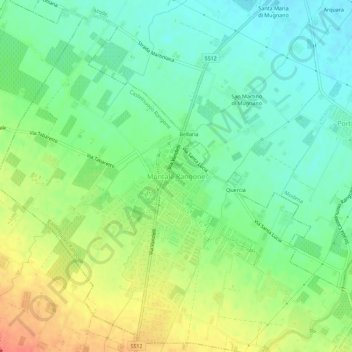 Topografische Karte Montale Rangone, Höhe, Relief