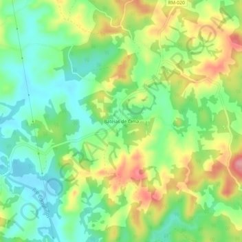 Topografische Karte Bateias de Cima, Höhe, Relief
