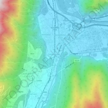 Topografische Karte Santa Maria, Höhe, Relief