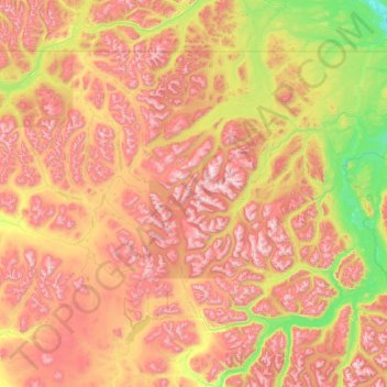 Topografische Karte Stikine, Höhe, Relief