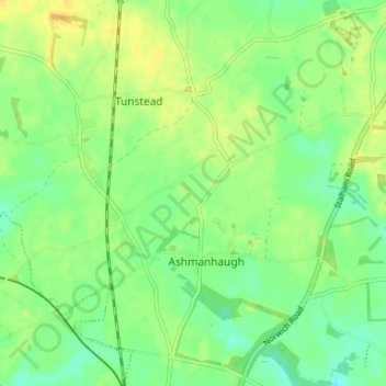 Topografische Karte Crowgate Street, Höhe, Relief