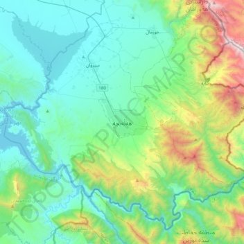 Topografische Karte Halabdscha, Höhe, Relief