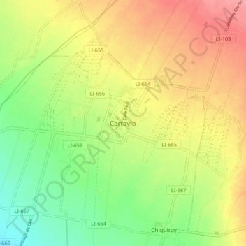 Topografische Karte Cartavio, Höhe, Relief