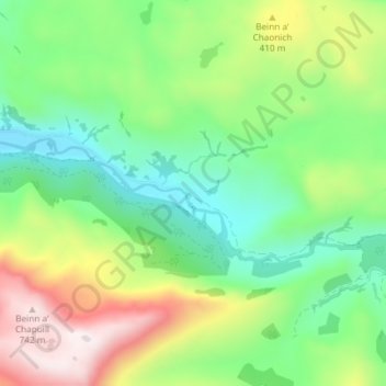 Topografische Karte Balvraid, Höhe, Relief