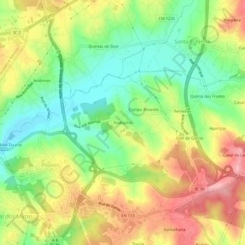 Topografische Karte Azabucho, Höhe, Relief