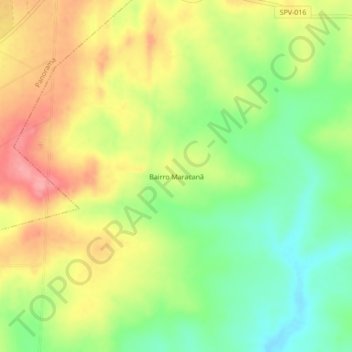 Topografische Karte Bairro Maracanã, Höhe, Relief