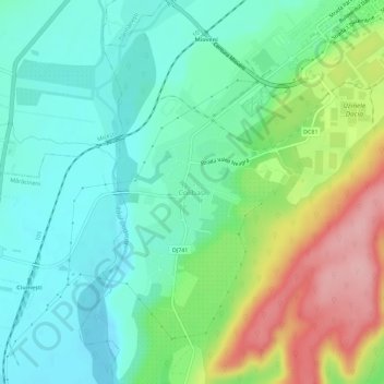 Topografische Karte Colibași, Höhe, Relief