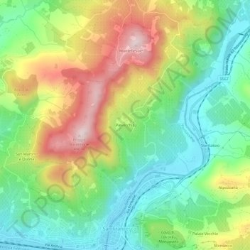 Topografische Karte Pievecchia, Höhe, Relief
