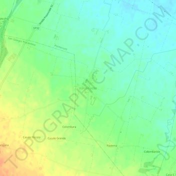Topografische Karte Valconasso, Höhe, Relief