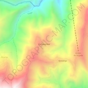 Topografische Karte Cuchapampa, Höhe, Relief