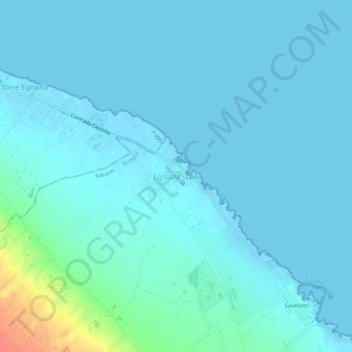 Topografische Karte Egnazia scavi, Höhe, Relief