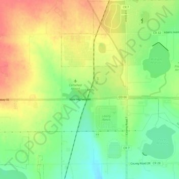 Topografische Karte Liberty, Höhe, Relief