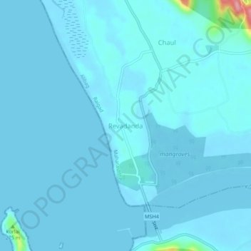 Topografische Karte Revadanda, Höhe, Relief