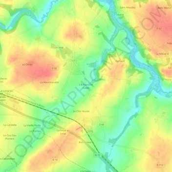 Topografische Karte L'Echaussée Cadet, Höhe, Relief